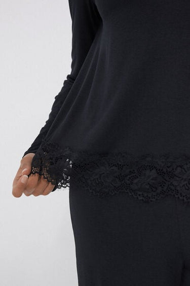 Long Viscose Pyjamas with Lace
