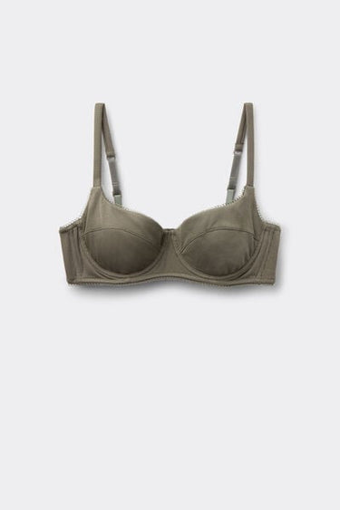 Paris Cotton Cutie Ribbed Balconette Bra