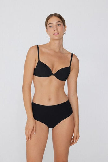 High-Waisted Laser-Cut Brazilian Briefs in Recycled Microfibre