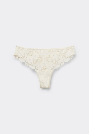 Ivory Bloom Lace Brazilian Briefs