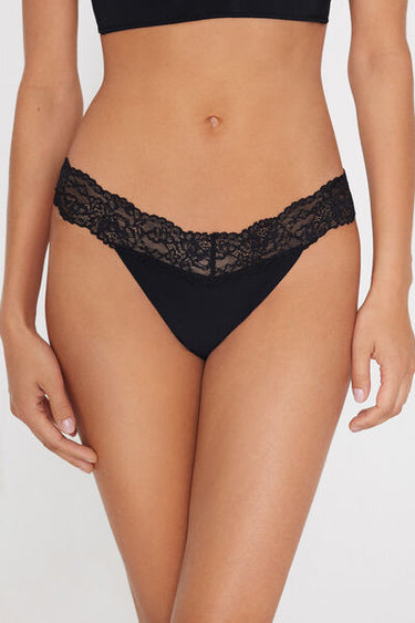 Laser Cut Microfibre and Lace Brazilian Knickers