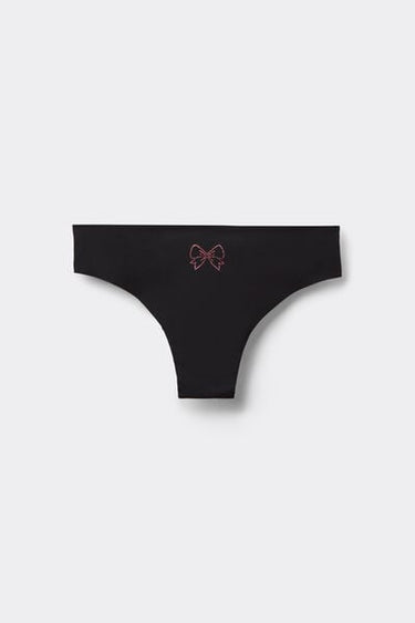 Laser Cut Microfibre Brazilian Briefs with Rhinestones