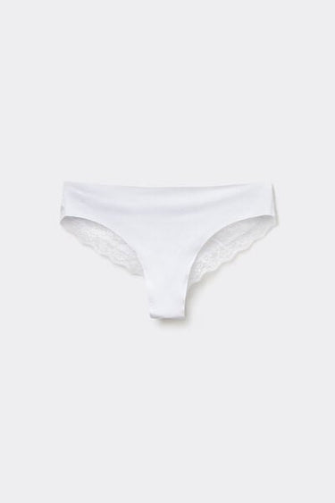 Laser Cut Organic Cotton and Recycled Lace Brazilian Briefs