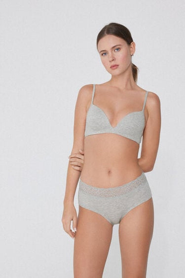 French Knickers in Organic Cotton with Recycled Lace