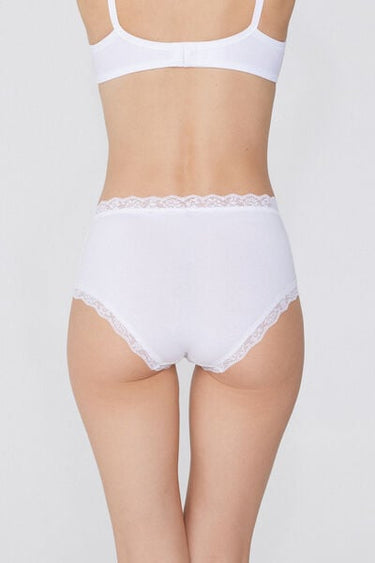 Cotton and Lace High-Waist Knickers