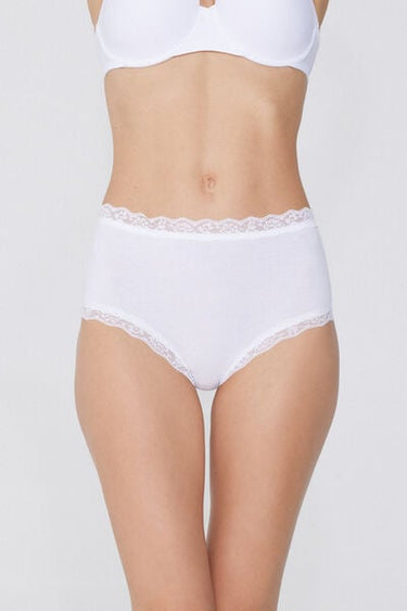 Cotton and Lace High-Waist Knickers