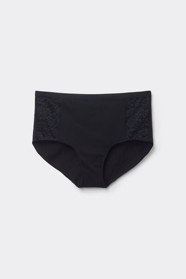 High-Waisted Recycled Lace and Recycled Cotton Knickers