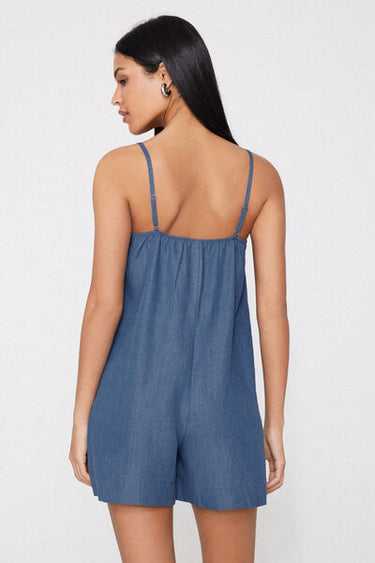 Denim Canvas Short Dungarees