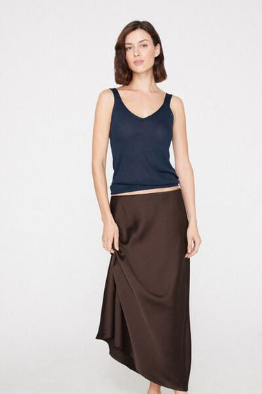 Long Satin Bell Skirt