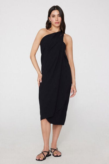 Brushed Viscose Canvas Long Sarong Skirt