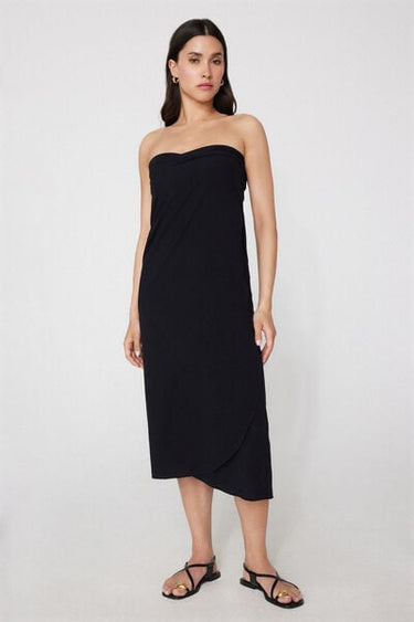 Brushed Viscose Canvas Long Sarong Skirt