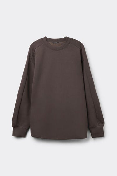 Superior Softness Sweatshirt with Round-Neckline and Ribbed Bands