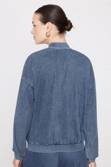 Stretch Denim Bomber Jacket