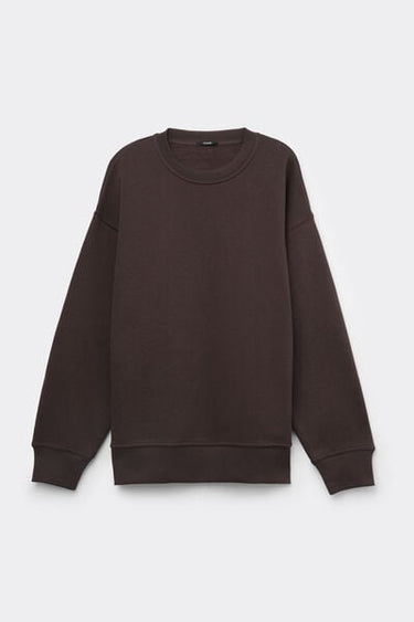 Thick Brushed Fleece Round Neck Sweatshirt