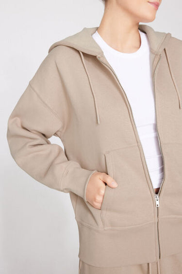 Thick Brushed Fleece Zip-Up Hoodie
