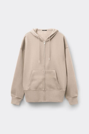 Thick Brushed Fleece Zip-Up Hoodie