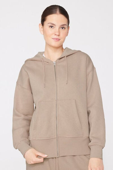 Thick Brushed Fleece Zip-Up Hoodie