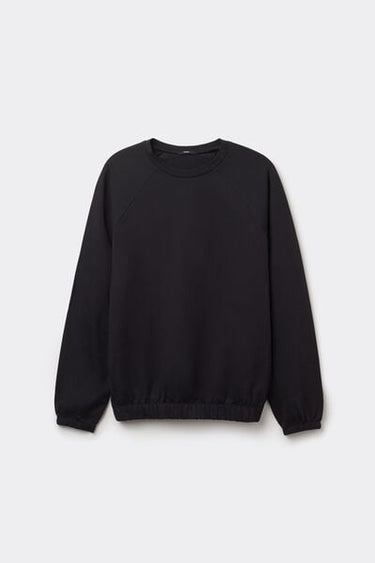 Long-Sleeved Rounded Neck Top with Cuffs