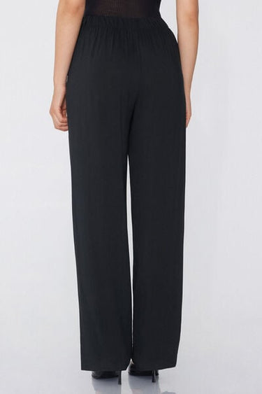 Viscose Canvas Straight-Cut Trousers