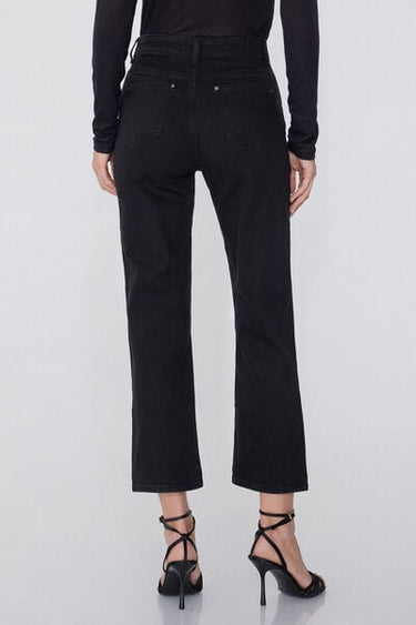 Straight-Fit High-Waist Denim Jeans with Pockets