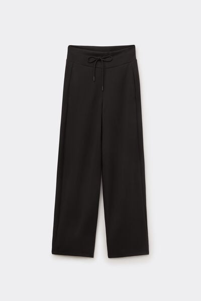 Superior Softness Palazzo Trousers with Side Stripes