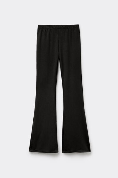 Superior Softness Ribbed Flare Trousers