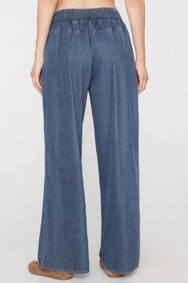 Stretch Denim Palazzo Trousers