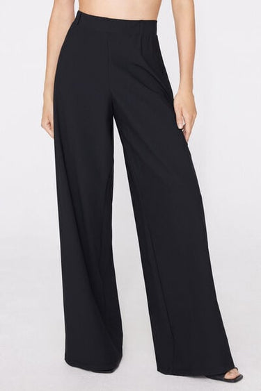 Easy Fit Microfibre Long Palazzo Trousers