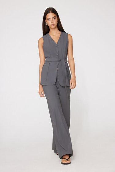 Easy Fit Microfibre Long Palazzo Trousers