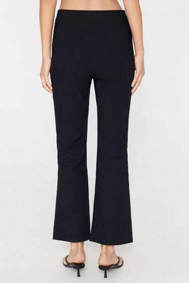 Cropped Flared Trousers in Stretch Canvas