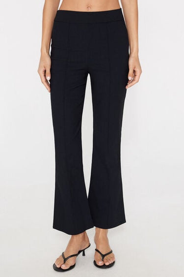 Cropped Flared Trousers in Stretch Canvas