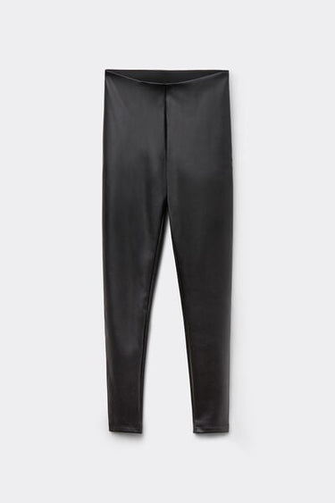 Leather-Effect Thermal Leggings