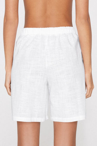 Linen-Look Cotton Canvas Bermuda Shorts