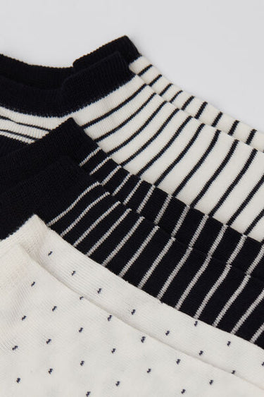 3 Pairs of Women's Patterned Cotton Socks
