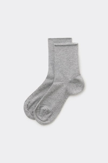 Short Ribbed No-Hem Socks