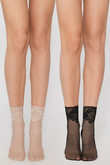 2 Pairs of Women’s Short Tulle Socks