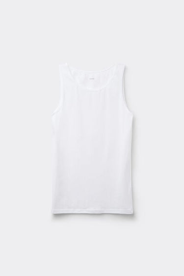 Stretch Cotton Vest with Wide Shoulder Straps
