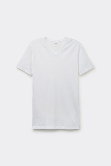 V-Neck T-Shirt in Organic Stretch Cotton