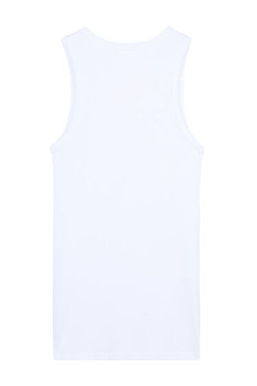 Men's Cotton Ribbed Tank Top with Wide Shoulder Straps
