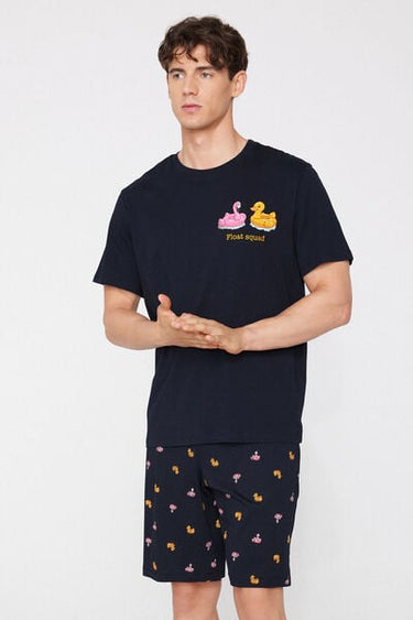 Life Buoy Print Short Cotton Pyjamas