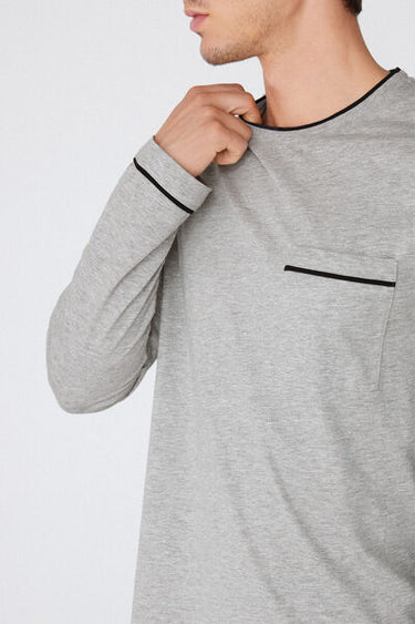 Men’s Long Piping Cotton Pyjamas