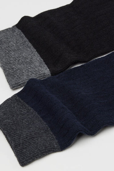 2 Pairs of Men’s Long Patterned Cotton Socks