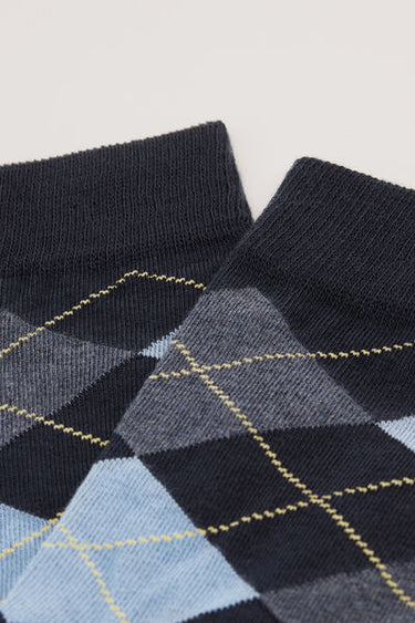 Men’s Semi-Short Patterned Cotton Socks