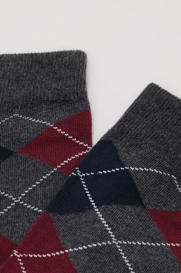 Men’s Semi-Short Patterned Cotton Socks