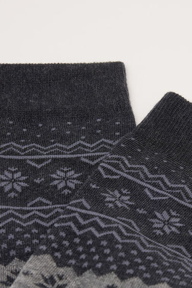 Men’s Semi-Short Patterned Cotton Socks