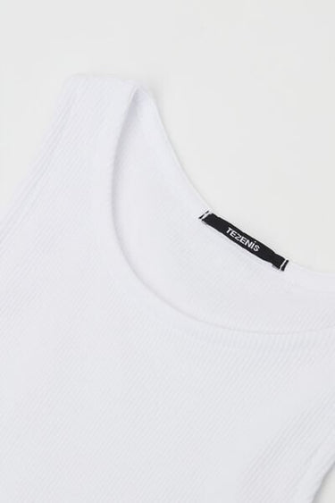 Girls’ Ribbed Camisole with Wide Shoulder Straps