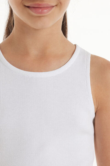 Girls’ Ribbed Camisole with Wide Shoulder Straps