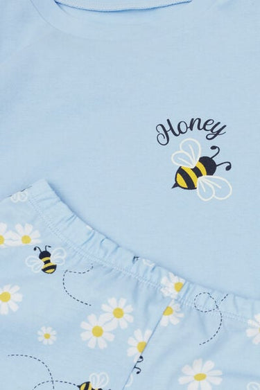 Girls’ Bee Print Short Cotton Pyjamas