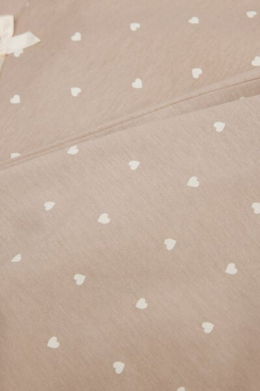 Girls' Long Cotton Pyjamas with Small Heart Print