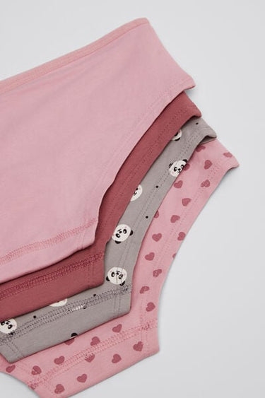 4 Pairs of Girls’ Printed Cotton Shorts